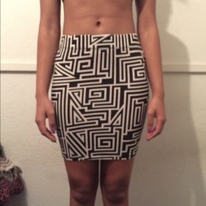 Black and white pencil skirt